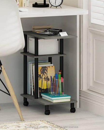 Furinno Turn-N-Tube 5-Tier Multipurpose Shelf / Display Rack / Storage Shelf / Bookshelf, Square Tubes, Light Cherry/Black - LeafyLoom