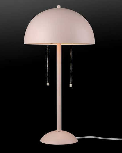 Globe Electric 65531 Luna 21" 2-Light Table Lamp, Matte Blush Pink, Double Plated Nickel On/Off Pull Chains - LeafyLoom