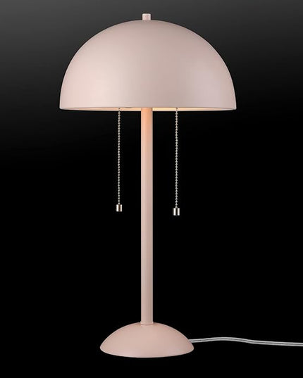 Globe Electric 65531 Luna 21" 2-Light Table Lamp, Matte Blush Pink, Double Plated Nickel On/Off Pull Chains - LeafyLoom
