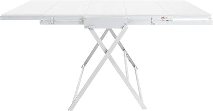 Origami Modern 2 in 1 Shelf to Table Style, Organizer Deco Rack Magically Turn to a Table/Desk in a Second,Fully Assembled,White/White US Patent Pending (STT-WHIWHI) - LeafyLoom