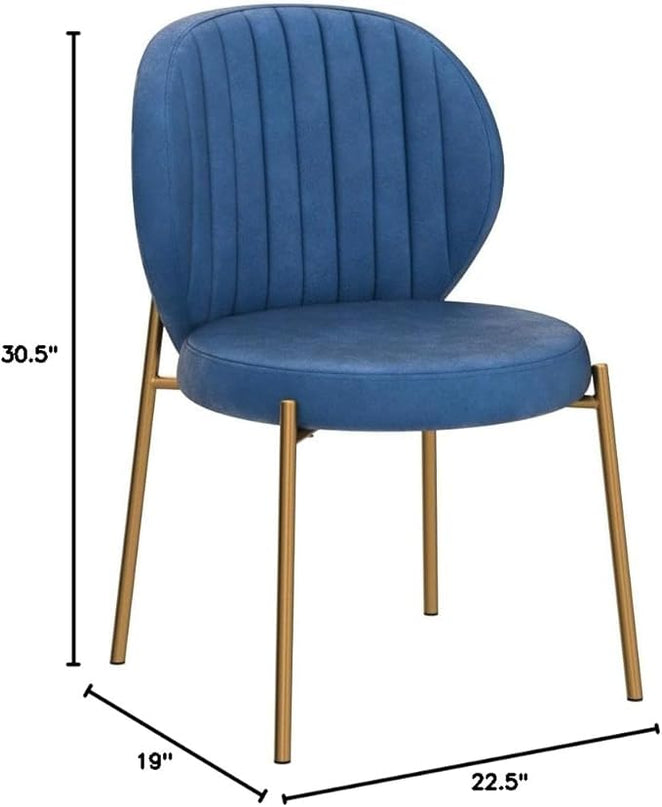 Roundhill Furniture Amoa Dining Chair, Set of 2, Blue - LeafyLoom