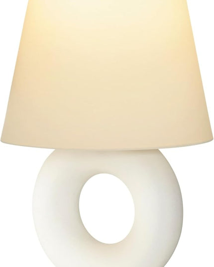Brightech Chloe LED Table Lamp - Unique Modern Ceramic Lamp for Bedroom, Bedside, Desk - Cozy Night Light with Soft White Light for Living Room, Home Office - LeafyLoom
