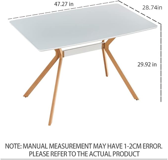 NicBex Modern Minimalist Style Dining Table MDF Anti-Scratch Top Metal Shelf Metal Heat Transfer Legs Leveling Feet for Dining Room Kitchen Office Table X 1Easy Assembly, White - LeafyLoom