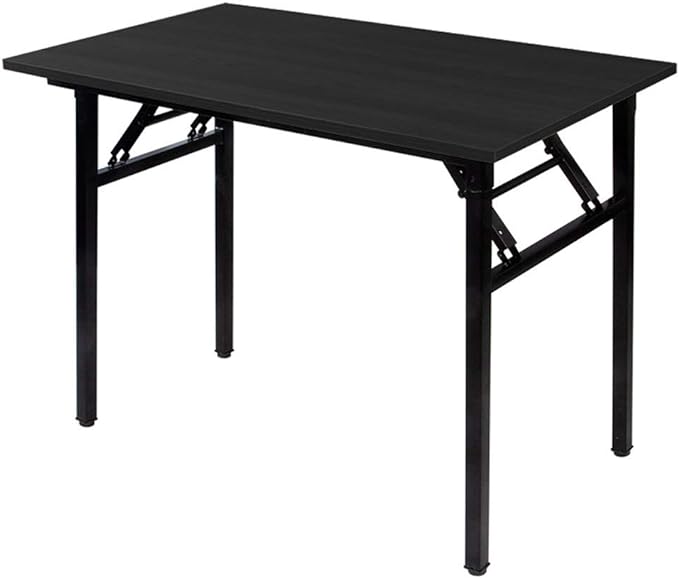 SogesGame 39.4 inches Computer Desk for Small Space Small Folding Table Small Writing Desk Compact Desk Foldable Desk No Install Needed,Black,LP-AC5BB-100 - LeafyLoom