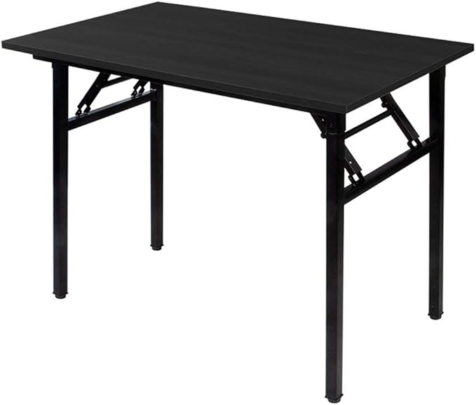 SDHYL 39 inchesNo Assembly Foldable Computer Desk for Home Office Workstation, Study and Writing, Black - LeafyLoom