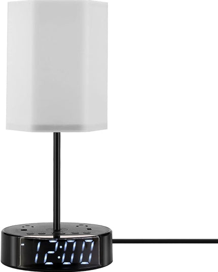 Touch Control Nightstand Light Bedside Table Lamp with USB C Charging Ports Alarm Clock 3 Way Dimmable Lamp for Bedroom Living Room Home… - LeafyLoom