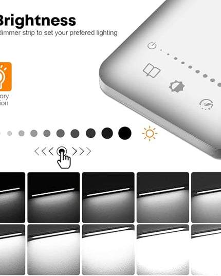 Desk Lamp Eye-Caring LED Table Lamp Dimmable Bedside Lamp with 2 USB Charging Ports and 10 Brightness Levels x 5 Colour Modes Touch Control Daylight Lamp for Office, Bedside, Reading- Auto Timer - LeafyLoom