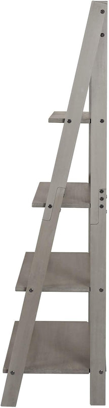 Walker Edison X Back Modern Farmhouse Wood Bookcase Bookshelf Home Office Living Room Storage, 4 Shelves, Grey - LeafyLoom