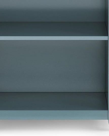 SIMPLIHOME Amherst SOLID WOOD 30 Inch Wide Transitional 5 Shelf Bookcase in French Blue, for The Living Room, Study Room and Office - LeafyLoom