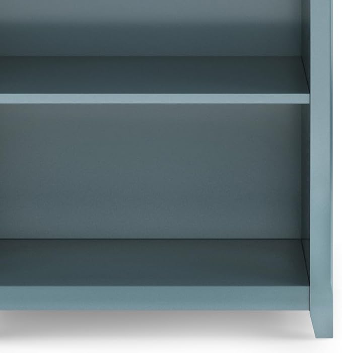 SIMPLIHOME Amherst SOLID WOOD 30 Inch Wide Transitional 5 Shelf Bookcase in French Blue, for The Living Room, Study Room and Office - LeafyLoom
