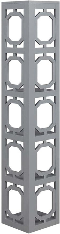 Convenience Concepts Omega 5 Tier Corner Bookcase, Gray - LeafyLoom