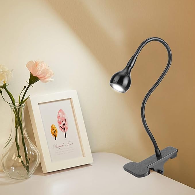 LED Desk Lamp Foldable USB Rechargeable Table Light Bedside Night Lamp Small Clip Lamp Eye Care Reading Light Dimmable Beauty Lamp for Bedroom Office - LeafyLoom