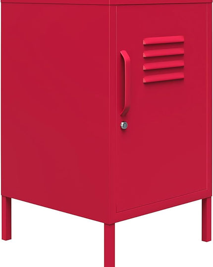 Novogratz Cache Metal Locker End Table, Magenta - LeafyLoom