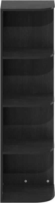 Furinno Pasir 4-Tier Corner Open Shelf Bookcase, Blackwood - LeafyLoom
