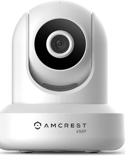 Amcrest 4MP ProHD Indoor WiFi, Security IP Camera with Pan/Tilt, Two-Way Audio, Night Vision, Remote Viewing, 4-Megapixel @30FPS, Wide 90° FOV, IP4M-1041W (White) Amcrest