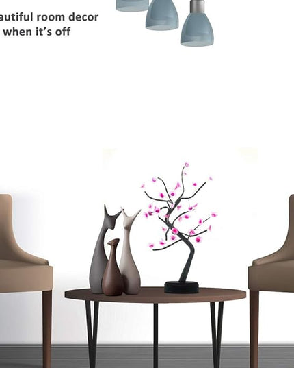 OTAVILEM Bonsai Tree Light, Tree Lamps for Living Room, Cute Night Light for House Decor, Good for Gifts, Home Decorations, Weddings, Christmas and More (Pink Cherry Blossom, 36 LED) - LeafyLoom