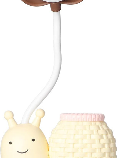 LED Desk Lamp with Pen Holder Cartoon Holder Multiple Function USB Charging Cute Desk Light for Students Kids(Yellow) - LeafyLoom