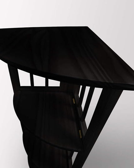 Casual Home 4 tier Corner Folding Bookcase, Black - LeafyLoom