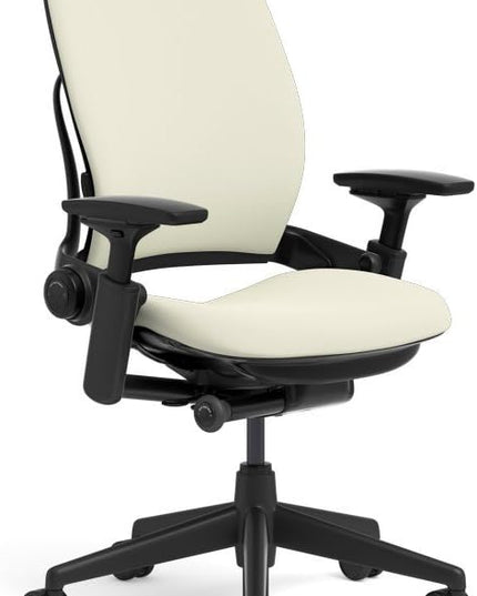 Steelcase Leap Office Chair, Black Frame and Cogent Connect Coconut Fabric - LeafyLoom