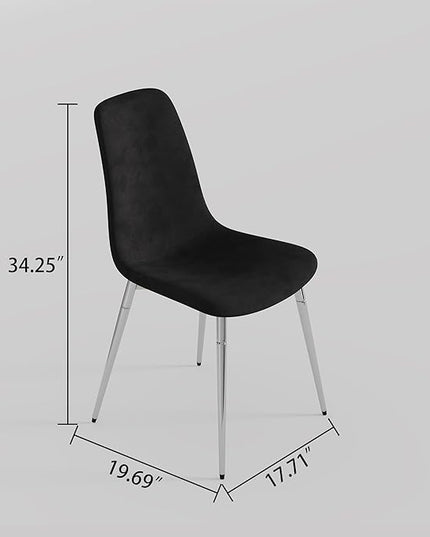 NicBex Haerin-SD-00342-LWJ Dining Chairs, 17.7"x19.7"x34.3", Black and Silver - LeafyLoom