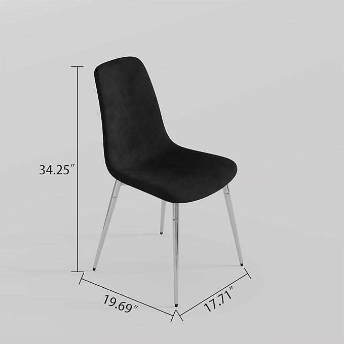 NicBex Haerin-SD-00342-LWJ Dining Chairs, 17.7"x19.7"x34.3", Black and Silver - LeafyLoom