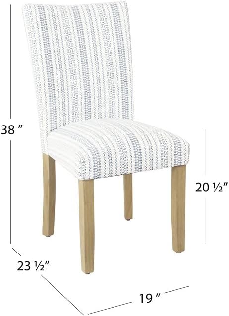 HomePop Classic Parsons Dining Chairs, Pack of 2, Blue Farmhouse Stripe - LeafyLoom