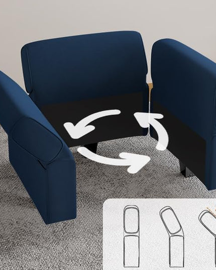 Modular Sectional Sofa, Convertible Sectional Couches for Living Room L Shaped Sofa Couch with Storage Ottoman, High Supportive 6 Seats Reversible Sectionals 113'' with Chaise, Dark Blue - LeafyLoom