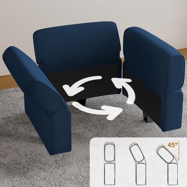 Modular Sectional Sofa, Convertible Sectional Couches for Living Room L Shaped Sofa Couch with Storage Ottoman, High Supportive 6 Seats Reversible Sectionals 113'' with Chaise, Dark Blue - LeafyLoom