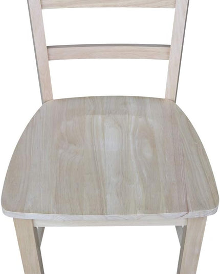 International Concepts Set of Two Madrid Chairs, Wood, Unfinished - LeafyLoom