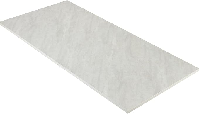 Kaboon Universal Tabletop 40"x18", Solid One-Piece Melamine Table Top, Double Desk L-Desk Floating Desk DIY, Home and Office,Sea Salt/White - LeafyLoom