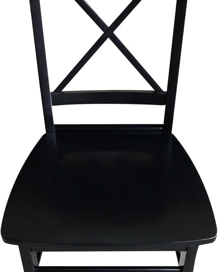 International Concepts Set of Two X-Back Dining Chair, Black - LeafyLoom