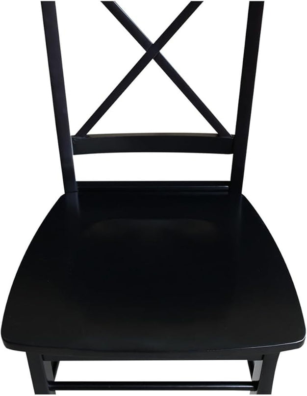 International Concepts Set of Two X-Back Dining Chair, Black - LeafyLoom