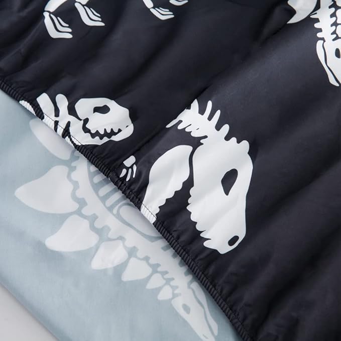 ADASMILE A & S Dinosaur Comforter Set Twin Size for Boys Kids 6 Piece Dinosaur Bedding Twin Bed in A Bag Comforter Set with Sheets Dinosaur Bed Set Bone Dinosaur Sheets Bone Dinosaur Comforter Sets - LeafyLoom