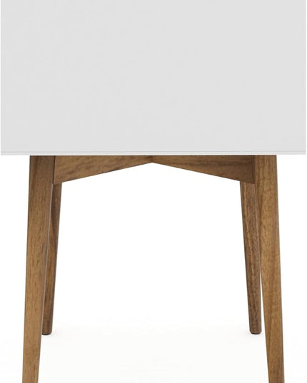Nathan James Harper Modern Nightstand Side Accent or End Table with Storage Drawer, 1, White/Brown - LeafyLoom
