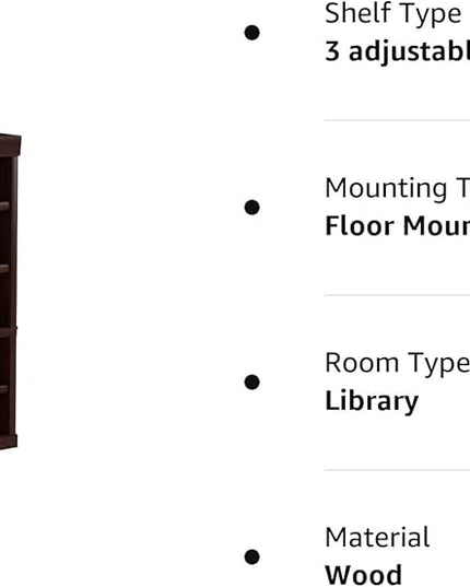 Sauder Heritage Hill Library/Book shelf, L: 29.80" x W: 12.99" x H: 71.26", Classic Cherry finish - LeafyLoom