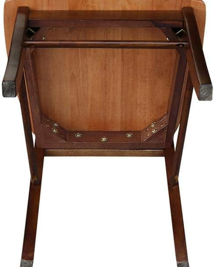International Concepts Set of Two X-Back Dining Chair, Pecan - LeafyLoom