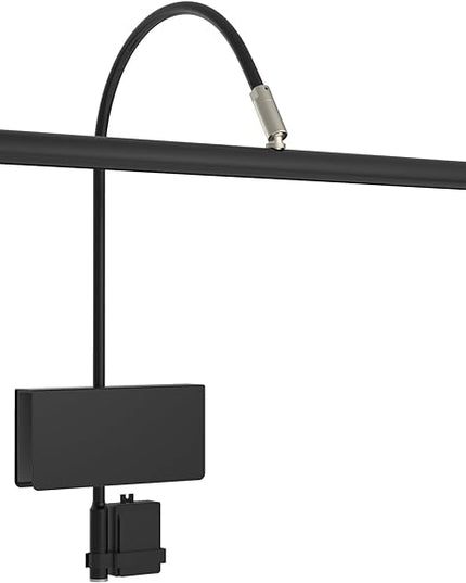 Cocoweb 19" LED Grand Piano Light in Black with Satin Nickel Accents with Dimmer Clip - LeafyLoom