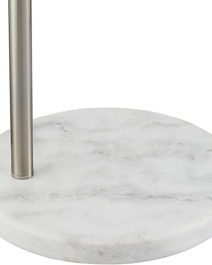 Oneach Modern Arc Floor Lamp for Living Room Arching Hanging Lamp Shade Over The Couch for Reading Bedroom Office Brushed Steel Arch Standing Floor Light Silver - LeafyLoom