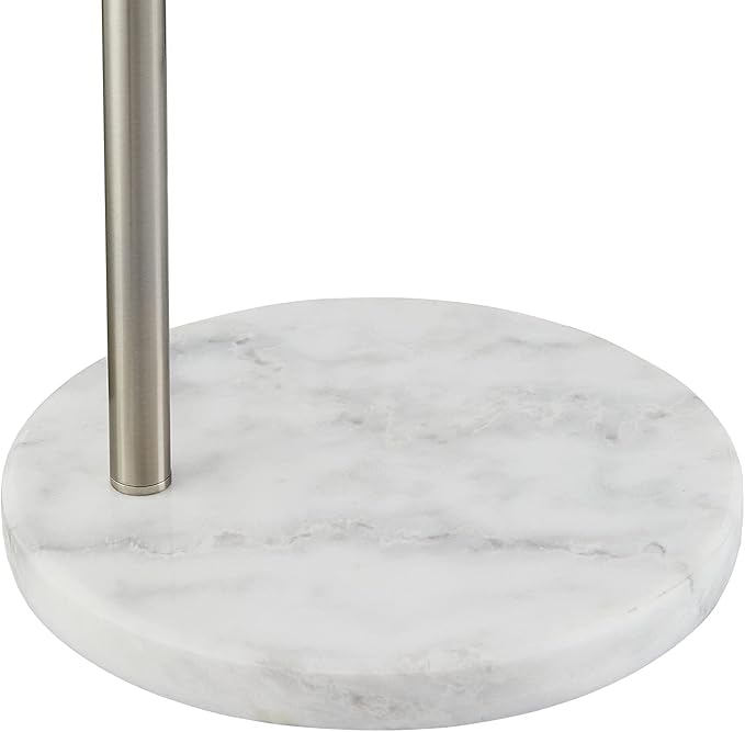 Oneach Modern Arc Floor Lamp for Living Room Arching Hanging Lamp Shade Over The Couch for Reading Bedroom Office Brushed Steel Arch Standing Floor Light Silver - LeafyLoom