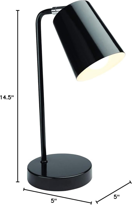 Newhouse Lighting NHDK-OS-BK Oslo Contemporary Desk Lamp with LED Bulb Included, Black - LeafyLoom