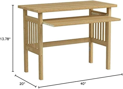 Folding Computer Desk, Beechwood - LeafyLoom