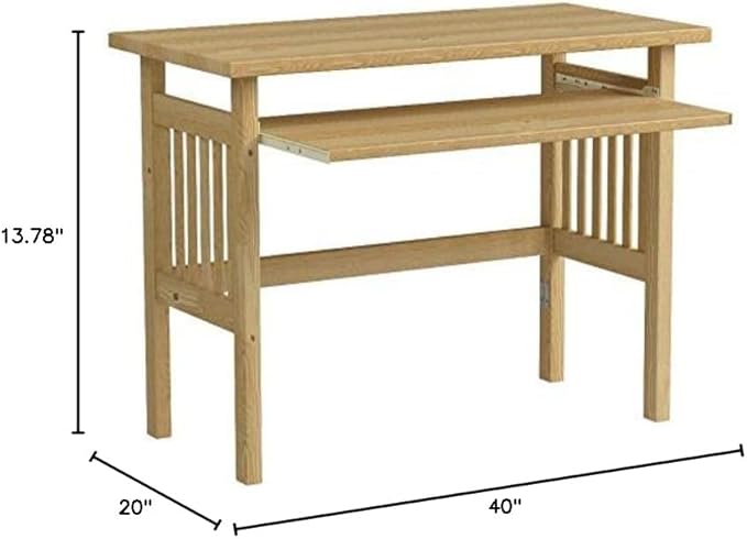 Folding Computer Desk, Beechwood - LeafyLoom
