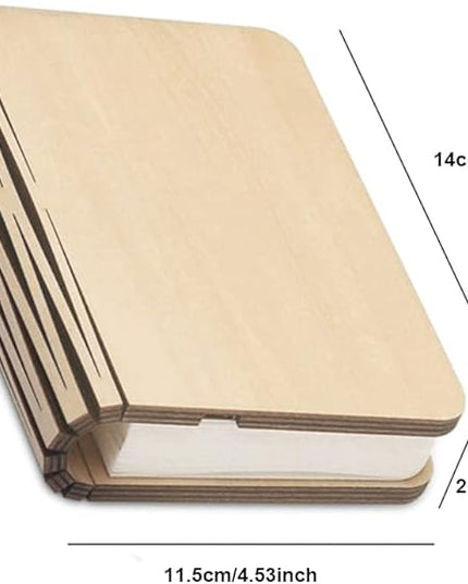 Folding Book Lamp Novelty Wooden Table Lamp Portable Desk Light LED Paper Lantern with USB Rechargeable for Gift Home Office Decor - LeafyLoom