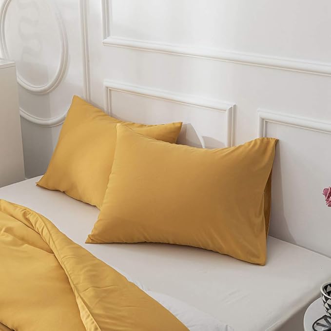 Mustard Yellow Comforter Sets Queen Pure Yellow Bedding Set 3 Pieces Women Men Ginger Yellow Comforter Sets Lightweight Durable Yellow Blanket Queen Bedding Set Breathable Bed Comforter Set - LeafyLoom