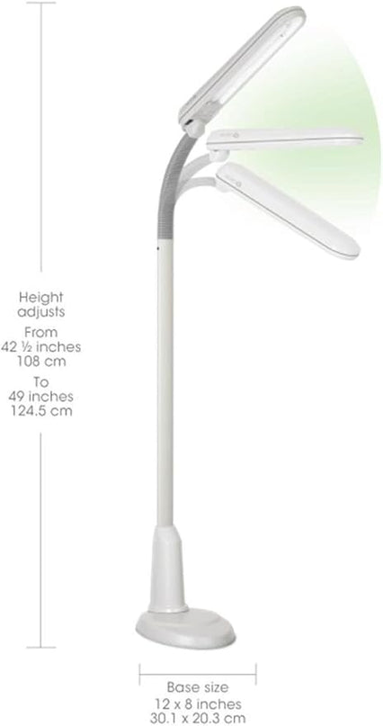 Ott-Lite L24554 Task Plus High-Definition 24-Watt Floor Lamp,Plastic, Dove Grey - LeafyLoom