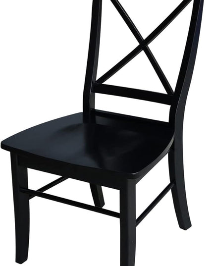 International Concepts Set of Two X-Back Dining Chair, Black - LeafyLoom