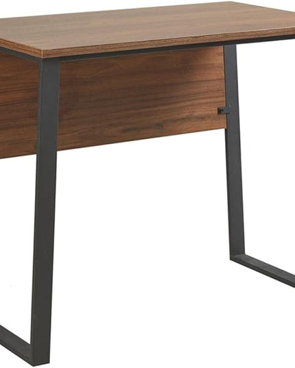 510 DESIGN Carlyle Home Office Computer Desk for Small Spaces - Industrial Wooden Top Writing Table with Sturdy Metal Legs, Living Room Furniture, Easy Assembly, 38" W x 22" D x 30" H, Dark Coffee - LeafyLoom