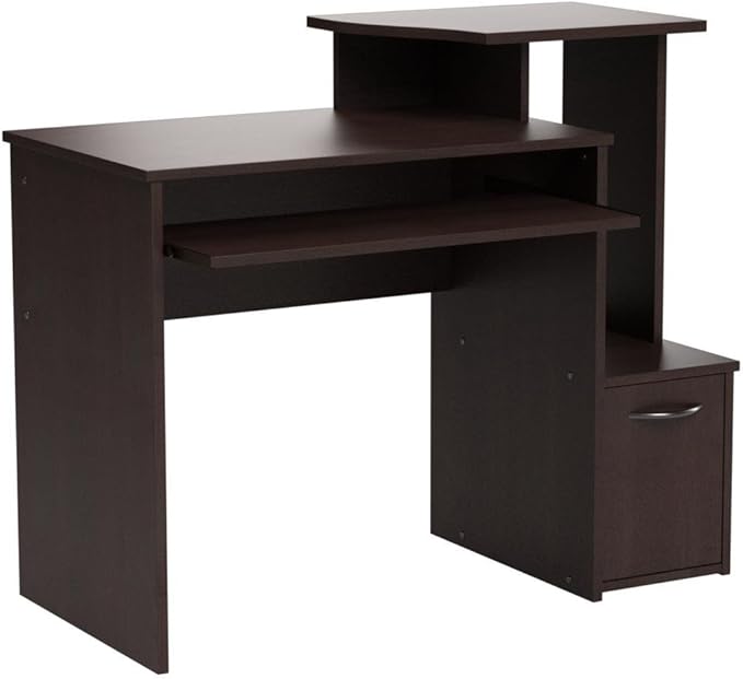 Sauder Beginnings Collection Computer Desk For Residential Use, Non Residential Use - Cinnamon Cherry Finish, Transitional, L: 39.61" x W: 19.45" x H: 34.02" - LeafyLoom