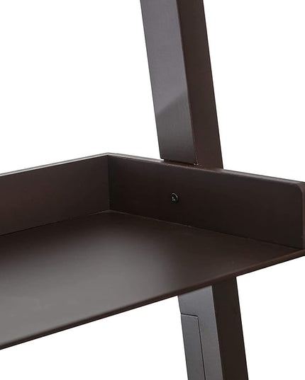 Kiera Grace Providence Hadfield 5 Tier Ladder Shelf, Leaning Bookshelf Storage Rack for Home, Office, 18" x 67", Espresso - LeafyLoom
