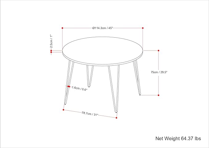 SIMPLIHOME Hunter SOLID MANGO WOOD and Iron 45 Inch Round Industrial Dining Table in Natural, For the Dining Room - LeafyLoom